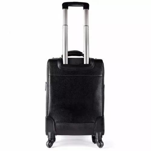 Leather Laguage Trolly Bag (Black)