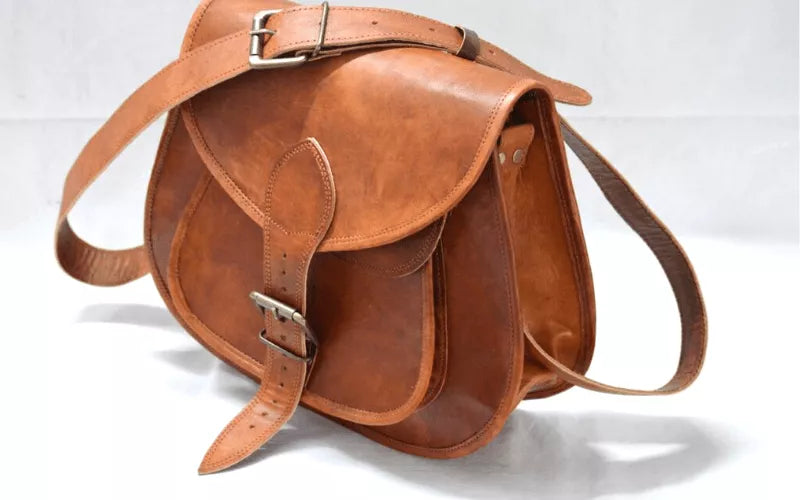 7*9 Inches Crossbody Handcrafted Small Goat Leather Unisex Sling Bag| 100% Genuine