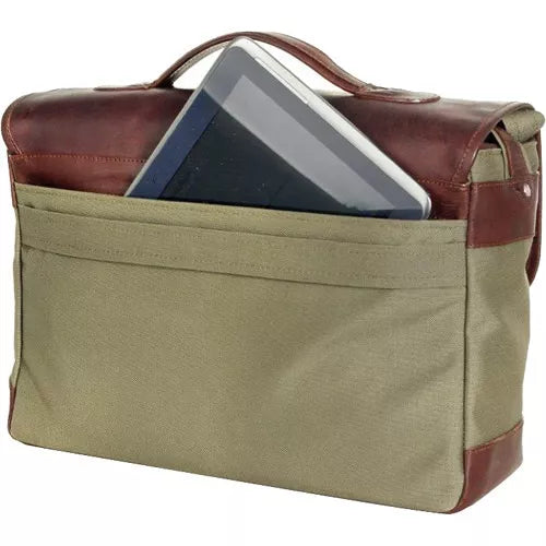Baggbay 11*15″ Handcrafted Canvas+ Goat Leather Laptop Bag | 100% Genuine Leather