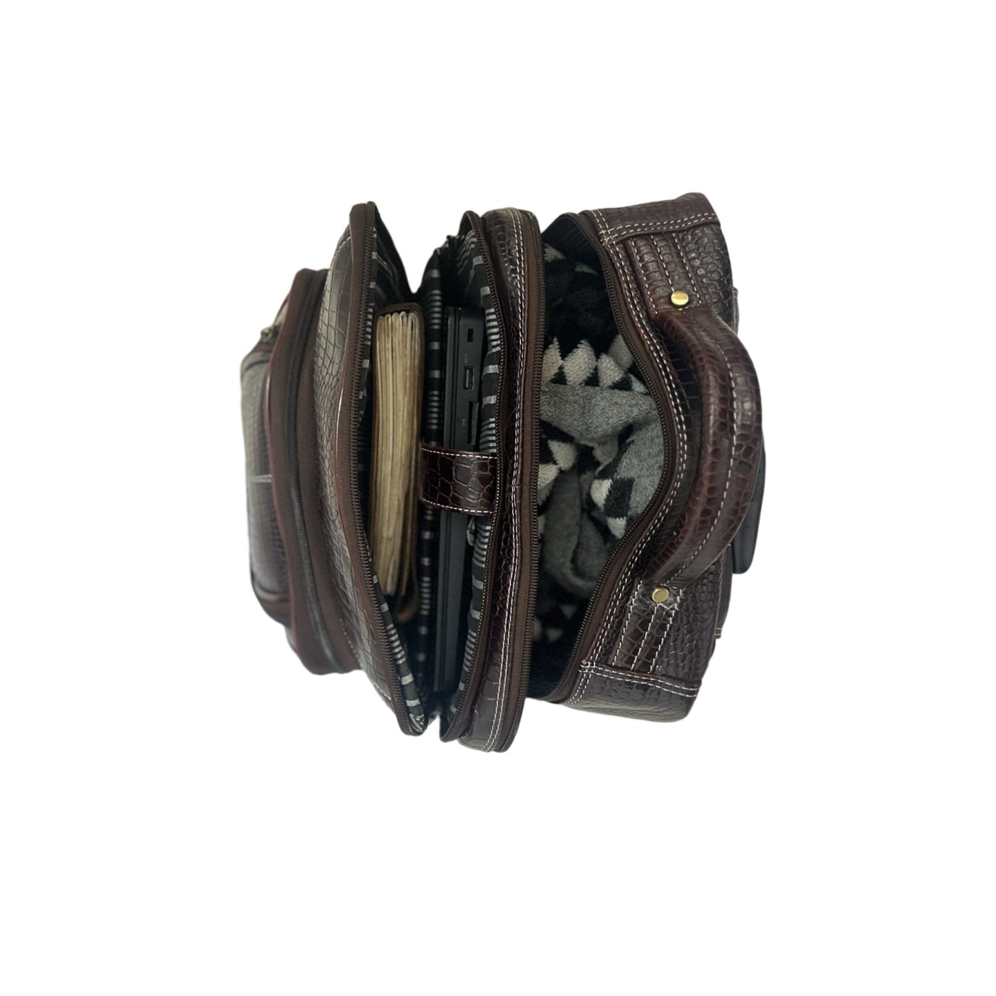 Leather Backpack For men office use with laptop compartment (Brown)