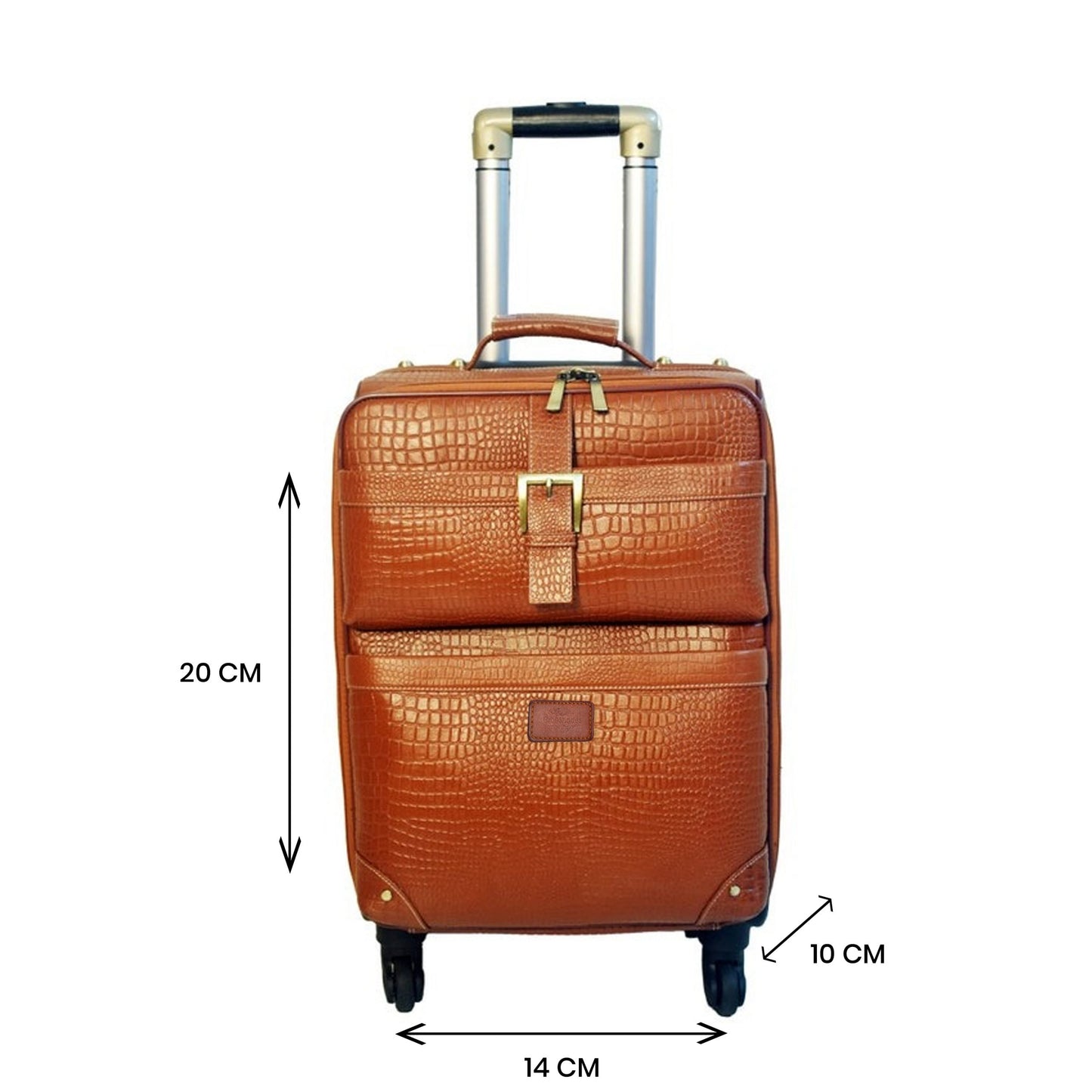 Leather Trolley Travel Bag Weekender Overnight Light Brown Leather Bag