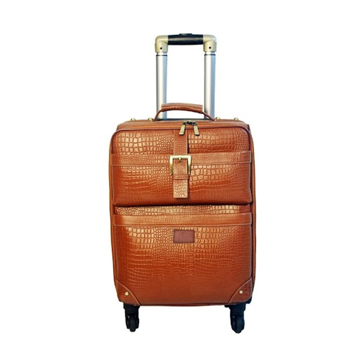 Leather Trolley Travel Bag Weekender Overnight Light Brown Leather Bag