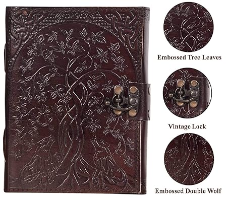 Handmade Leather Diary Embossed with star