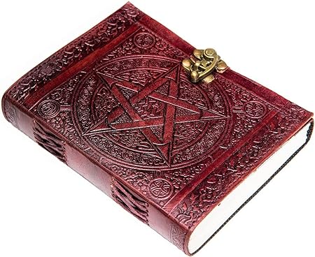 Handmade Leather Diary Embossed with star, journey & double wolf Diary