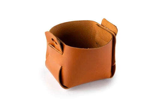 Distressed Leather Mini Storage Basket