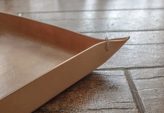 Handmade Italian leather catch all tray