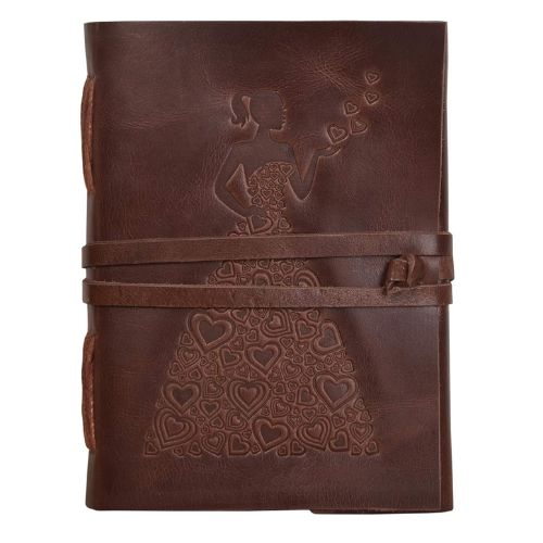 Leather Diary – Princess with Heart Embossed Diary