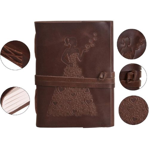 Leather Diary – Princess with Heart Embossed Diary