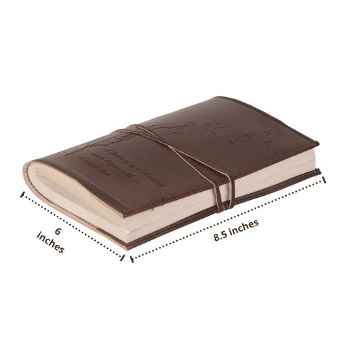 CraftShades – Refillable Leather Diary – Feather with Birds