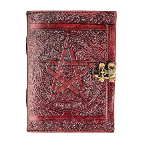 Handmade Leather Diary Embossed with star, journey & double wolf Diary