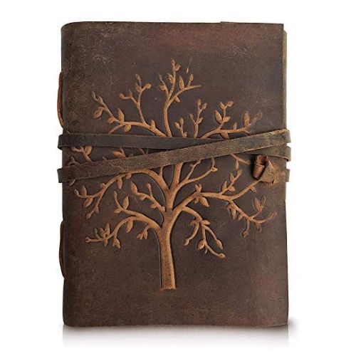 Tree Embossed Leather Diary, Brown Colour Antique Diary