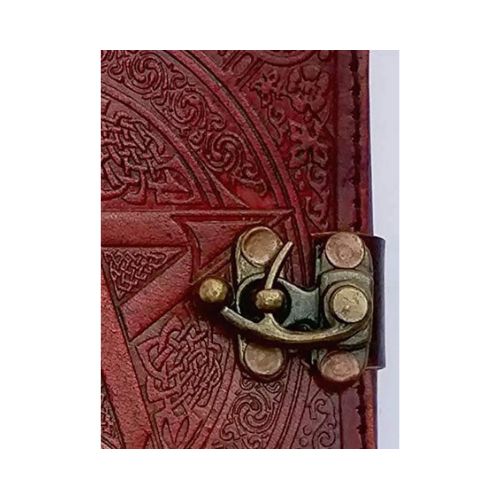 Handmade Leather Diary Embossed with star, journey & double wolf Diary