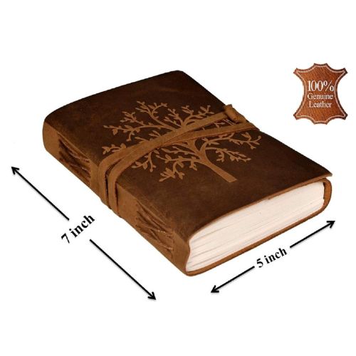 Tree Embossed Leather Diary, Brown Colour Antique Diary