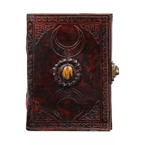 Leather Diary for Men & Women with Semi Precious Stone & Antique Buckle Lock