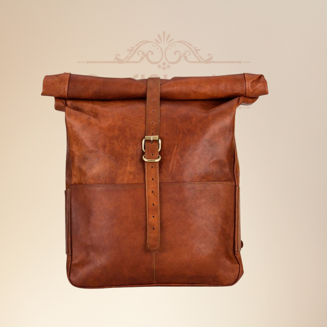 Baggbay 12*16 Inch leather backpack Unisex For Girls And Boys | 100 Genuine Leather