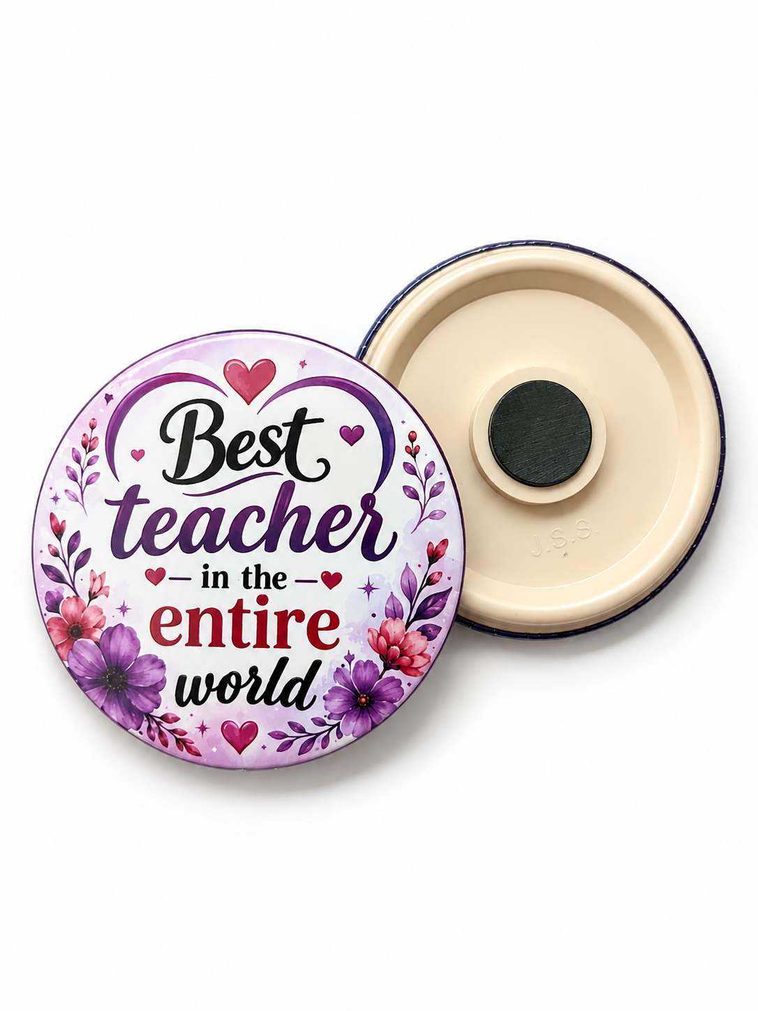 Fridge Magnet Round 58 mm Cream
