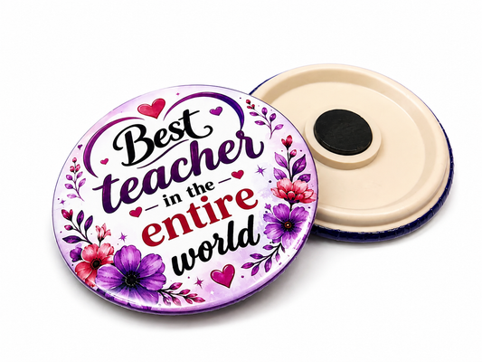 Fridge Magnet Round 58 mm Cream