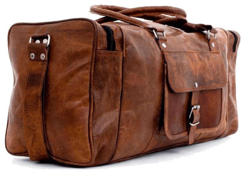 Baggbay 22 Inch 3 Compartments (Expandable) Handcrafted Duffle Goat Leather Bag