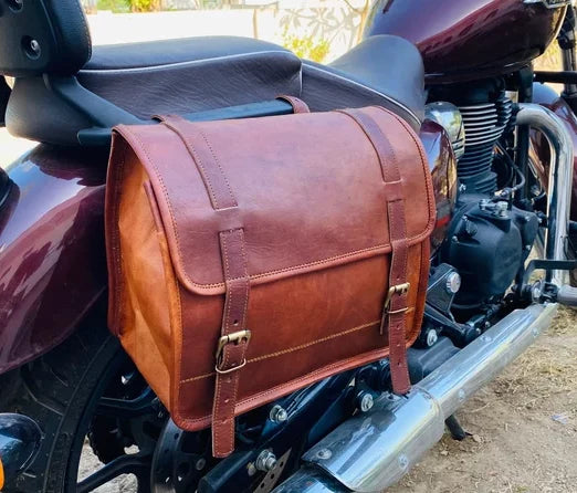 Classic Leather Motorcycle Saddlebag