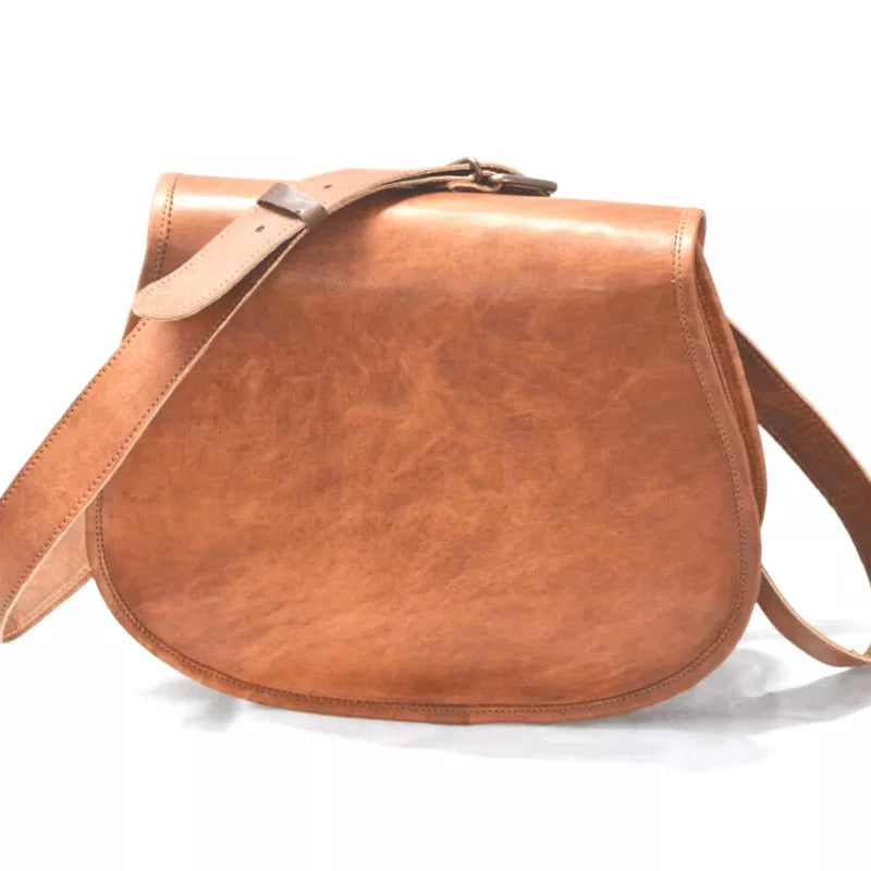 9*11 Inch Crossbody Handcrafted Small goat Leather Unisex Sling Bag | 100% Genuine Leather