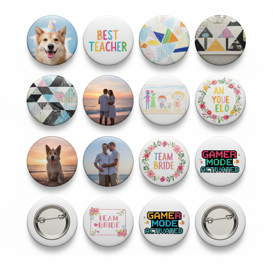 Pin Badges 58 mm Customize | Personalized Photo Badges | BAGGBAY
