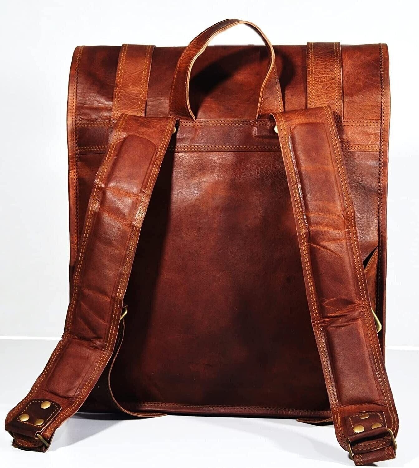 Baggbay 14*24 Inch 100% Genuine Roll Leather Shoulder Backpack | Unisex