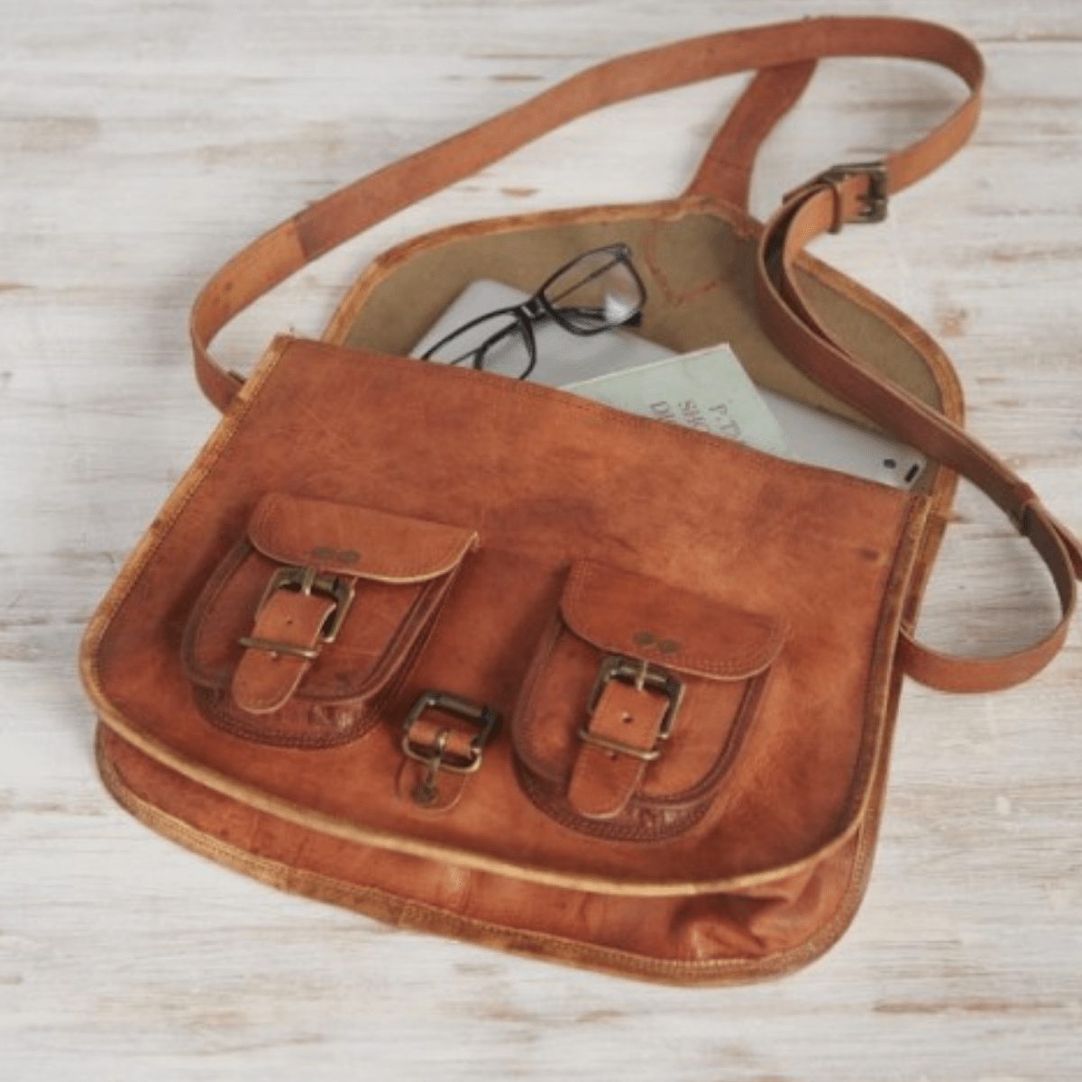 Handcrafted Unique Sling Leather Bag for Women | 100% Genuine Leather