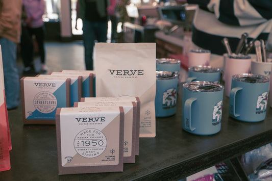 a group of white and blue containers