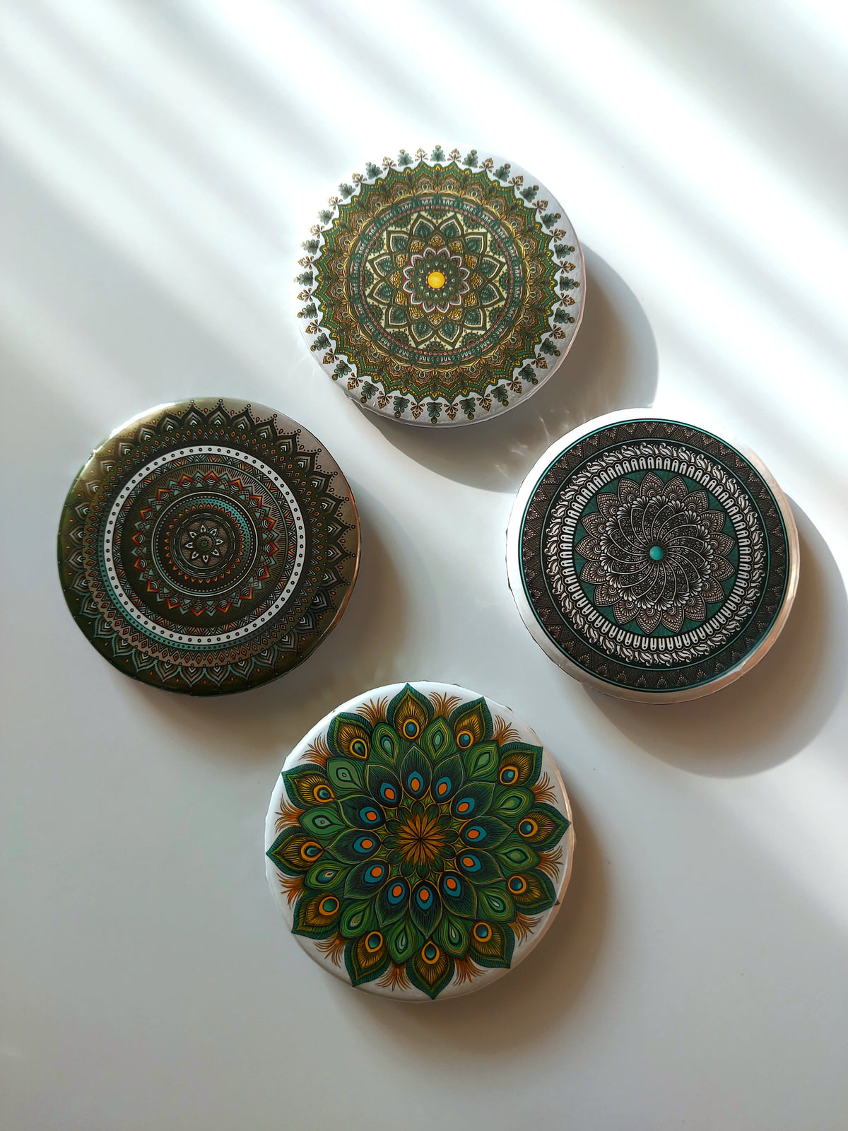 Rangoli Mandla Art Pin Badges 58 mm | BAGGBAY