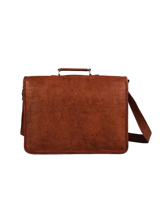 Baggbay– 10*13″ Expandable Handcrafted Vintage Goat Leather Bag | 100% Genuine Leather