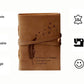 Leather Diary Embossed With Leaf of Tree & a Quote Antique Handmade Leather Bound Diary