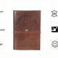 CraftShades – Refillable Leather Diary – Feather with Birds, Leaf of Tree Embossed