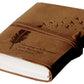 Leather Diary Embossed With Leaf of Tree & a Quote Antique Handmade Leather Bound Diary