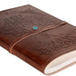 CraftShades – Refillable Leather Diary – Feather with Birds, Leaf of Tree Embossed