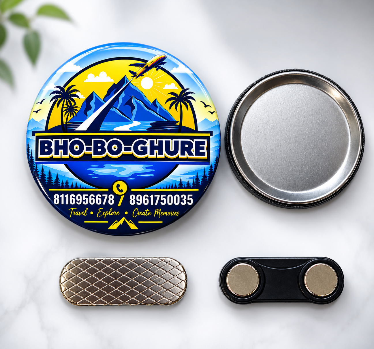 Magnet Badge Round 58 mm Double Magnet