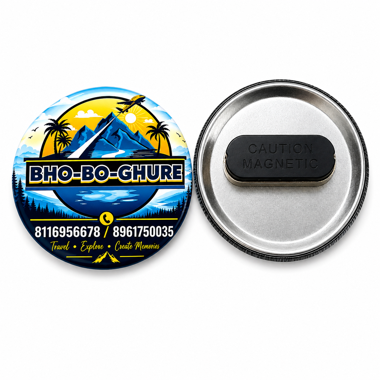 Magnet Badge Round 58 mm Double Magnet