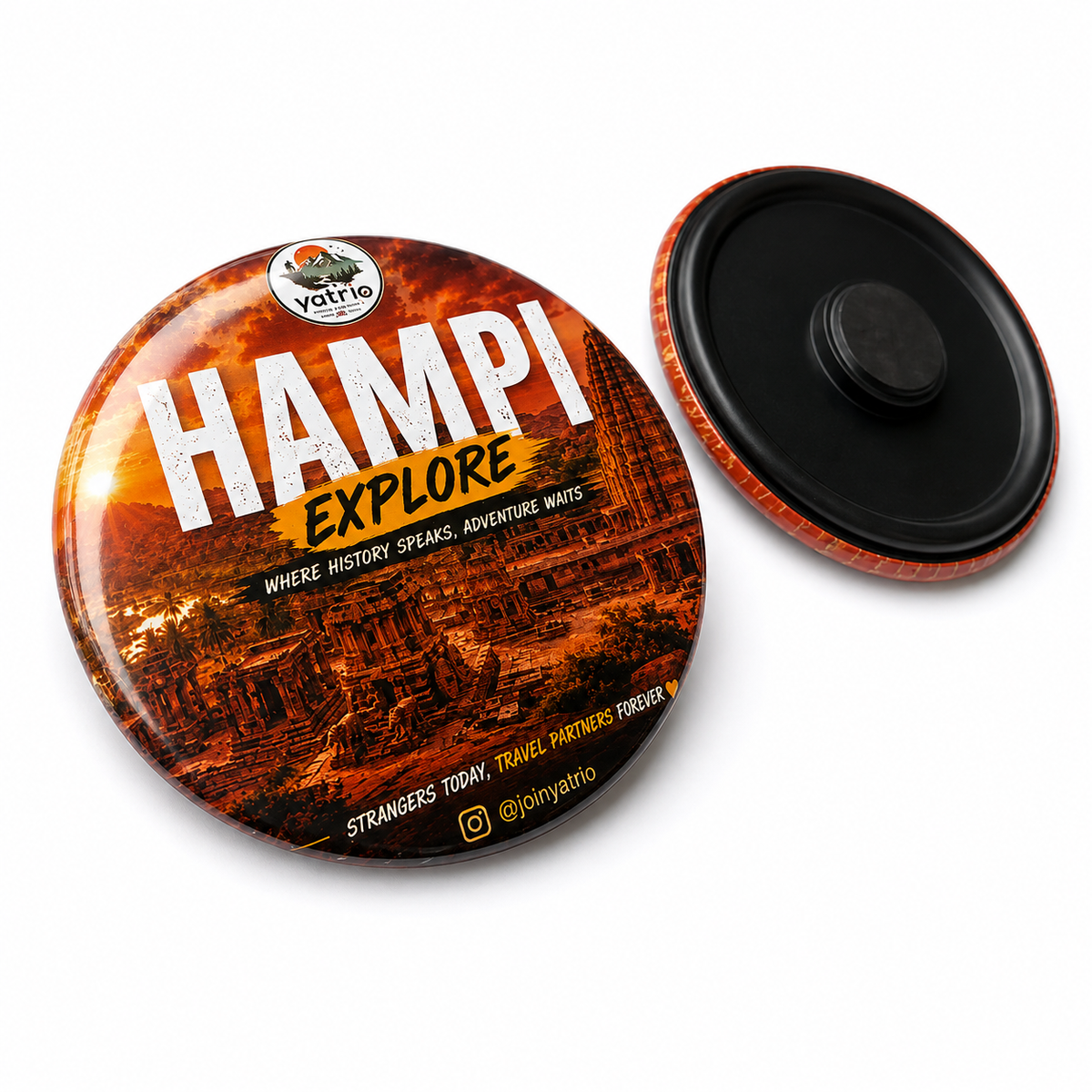 Fridge Magnet Round 58 mm Black