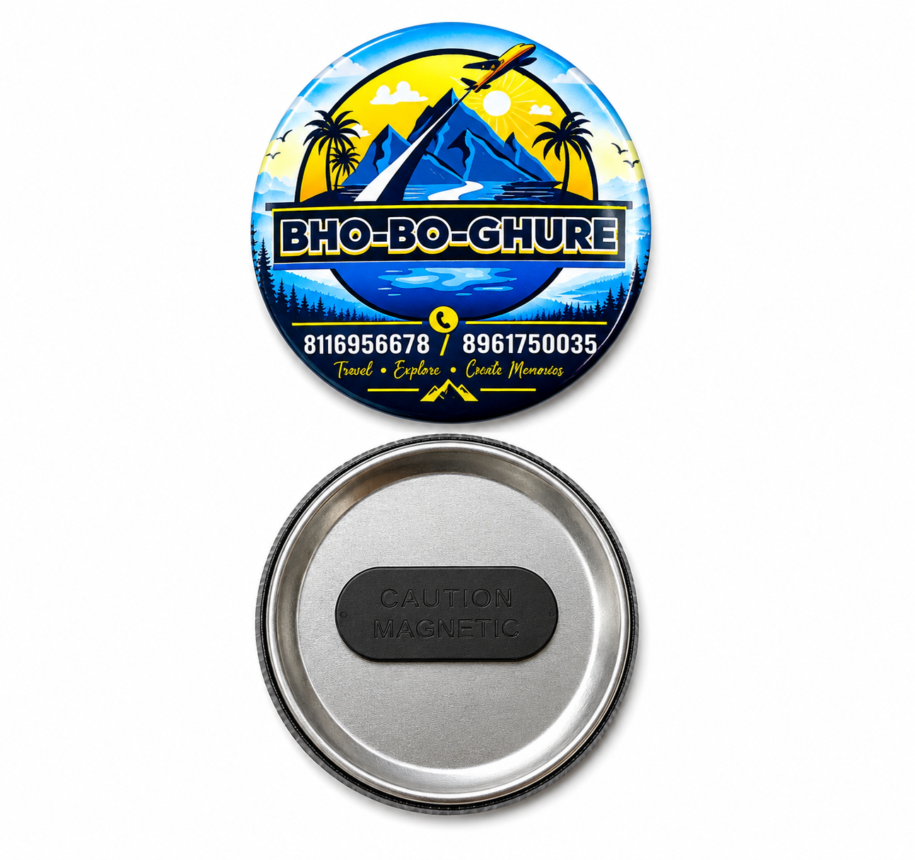 Magnet Badge Round 58 mm Double Magnet