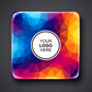 Magnet Badge Square  50 mm White Double Magnet
