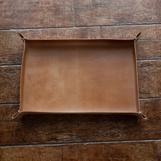 Handmade Italian leather catch all tray