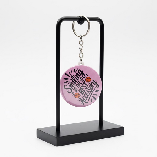 💖 "Smiling is the Best Accessory" Personalized 58mm Keychain
