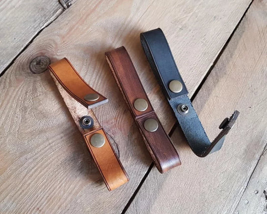 Leather clasp for belt and armor