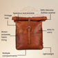 Baggbay 12*16 Inch leather backpack Unisex For Girls And Boys | 100 Genuine Leather