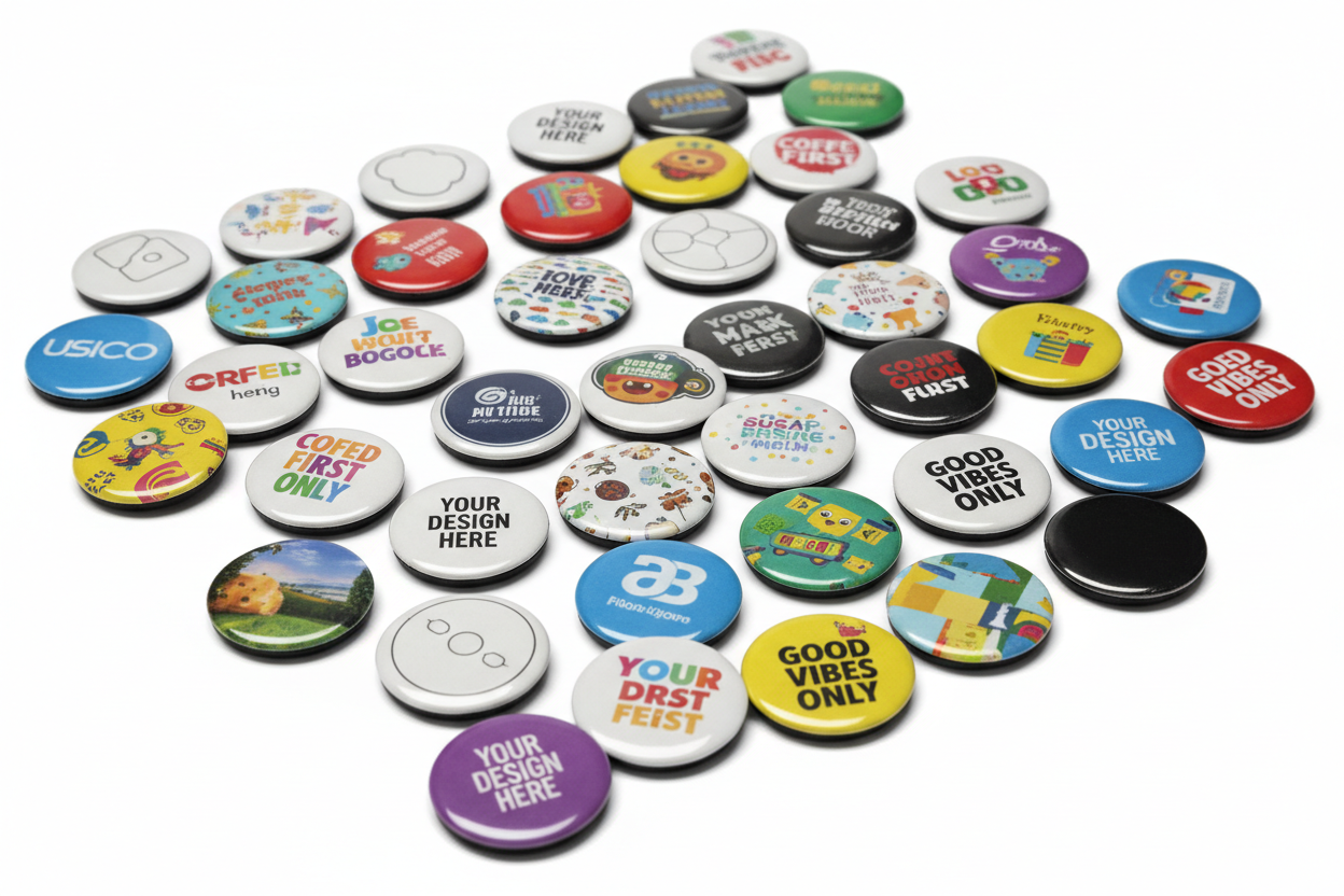 Pin Badges 75 mm Customise  | Personalized Photo Badges | BAGGBAY