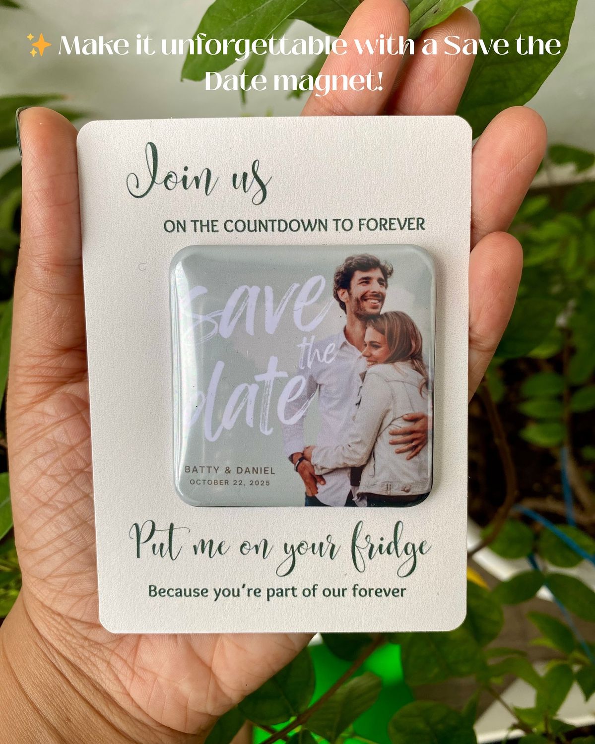 Custom Save The Date Fridge Magnets | 2x2 Square Photo Magnets