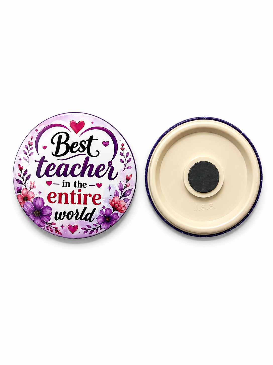 Fridge Magnet Round 58 mm Cream
