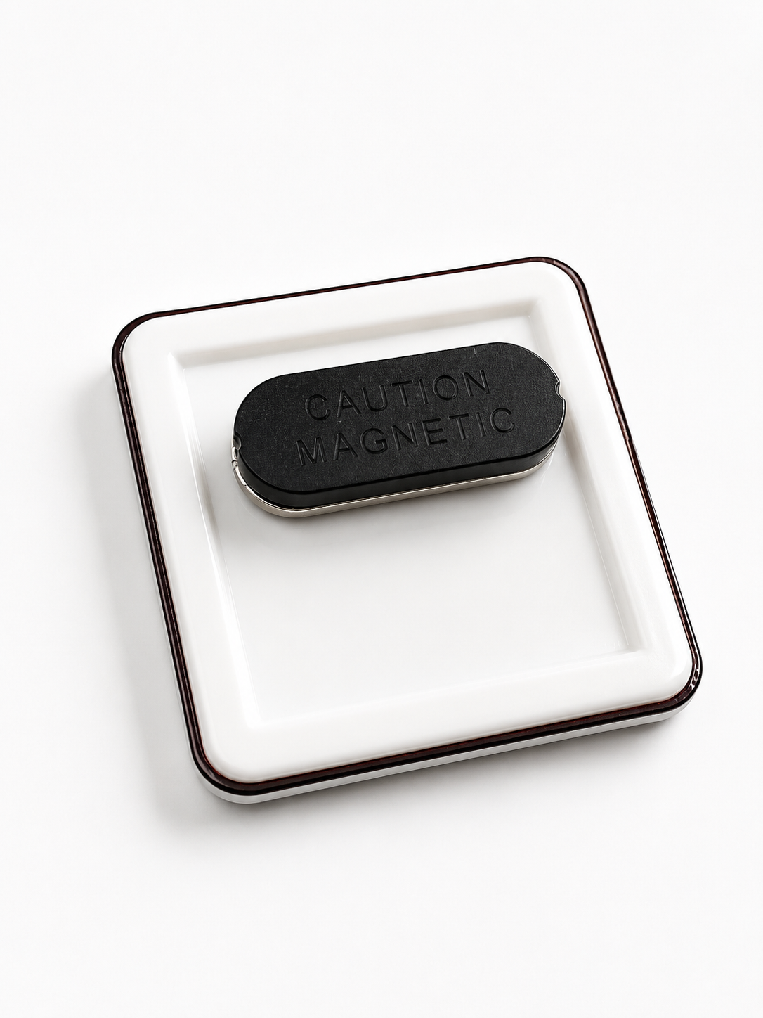 Magnet Badge Square  50 mm White Double Magnet