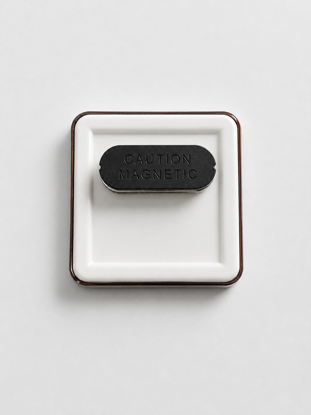 Magnet Badge Square  50 mm White Double Magnet