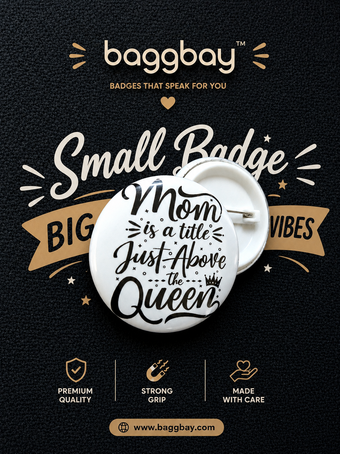 Pin Badges 44 mm Customise  | Personalized Photo Badges | BAGGBAY