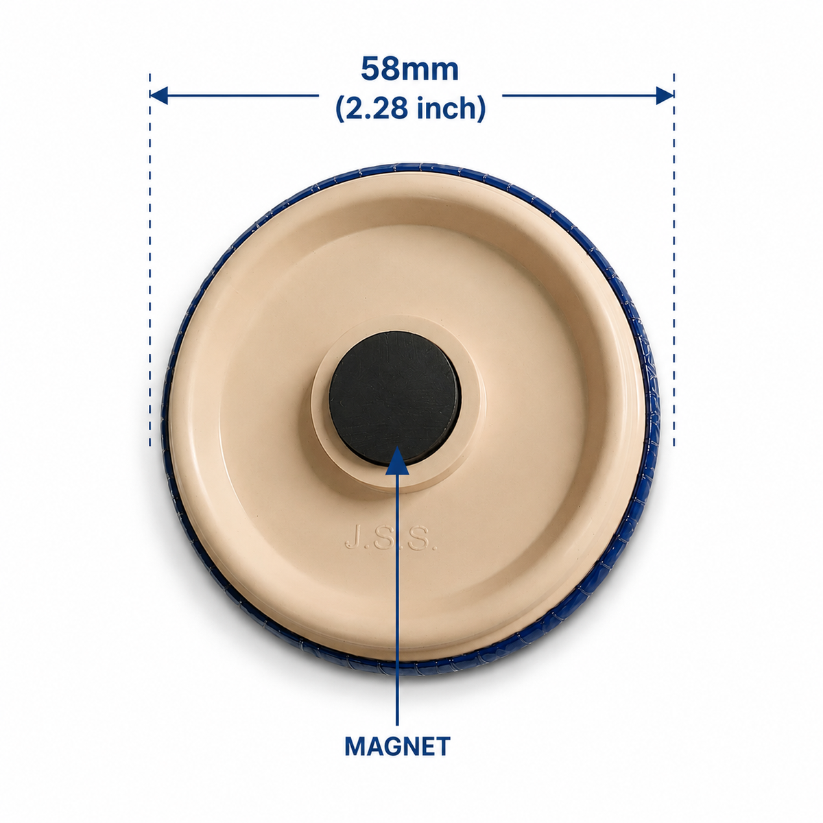 Fridge Magnet Round 58 mm Cream